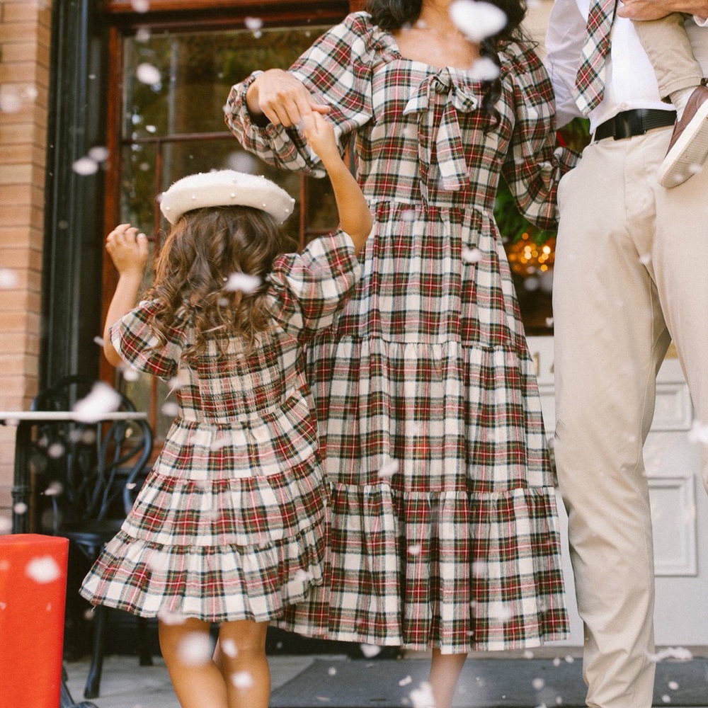 Ivy City Co Merry Plaid Dress - Red, Green, White